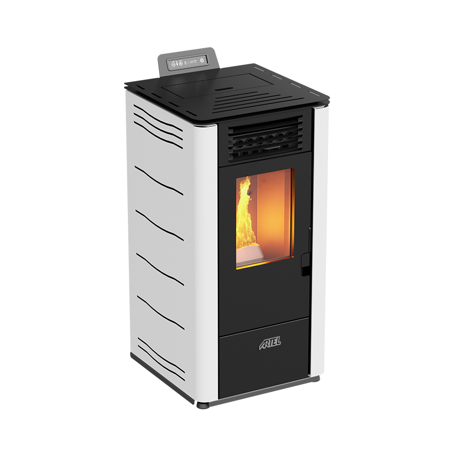 Kachle edilkamin Artel Easy S biela oceľ 6,9kw
